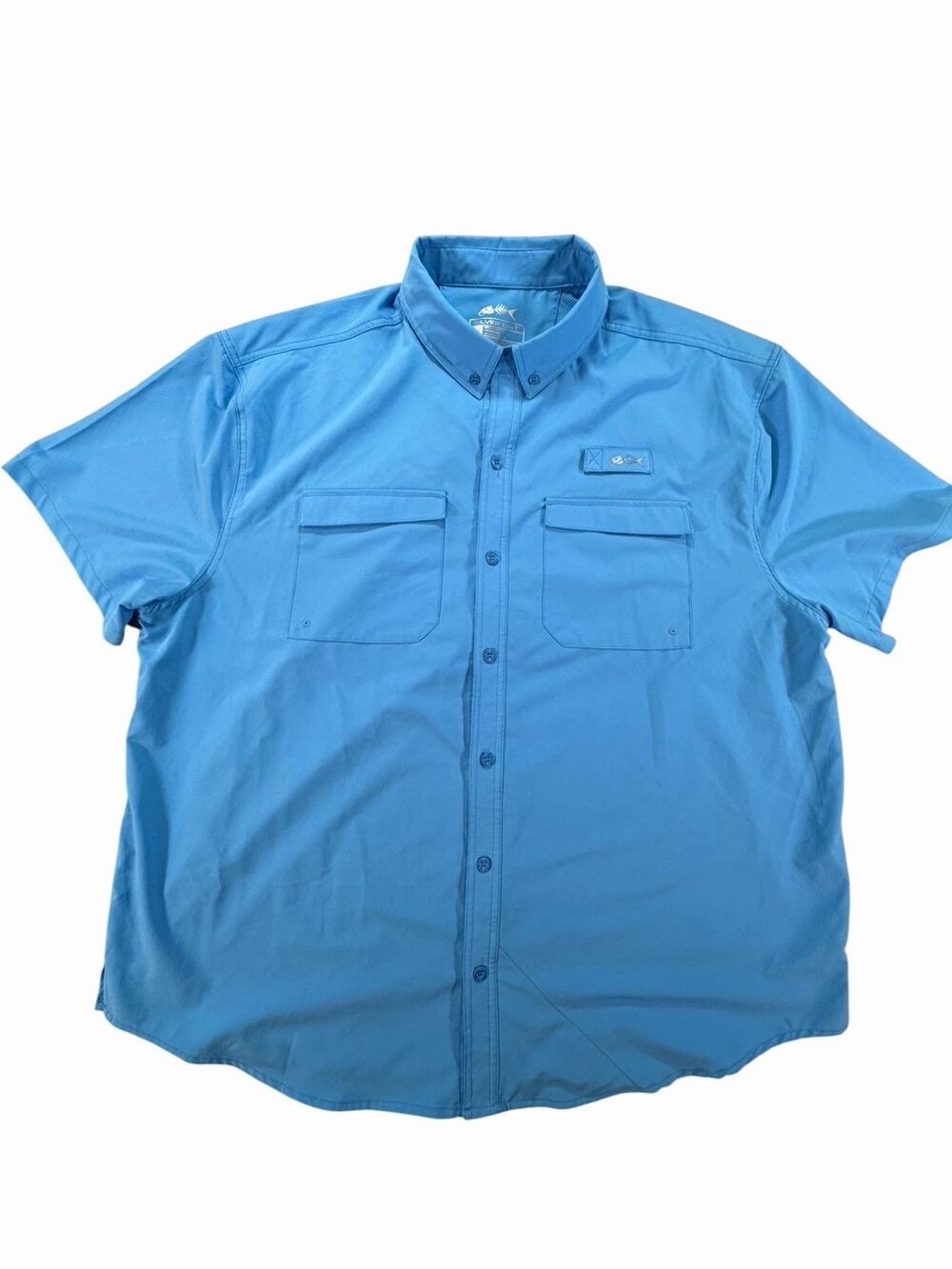 Silver Bait Fishing Shirt Mens XXL Blue Vented‎ Short Sleeve Performance